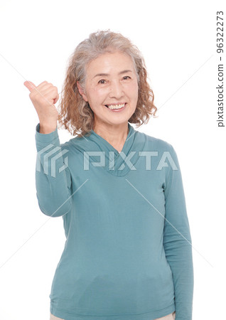 Senior woman giving a good sign Senior woman giving a good sign 96322273