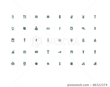 Mini medical illustration icon set color shadow 96322374