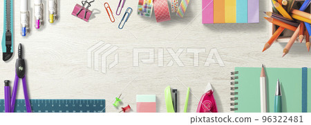 Background texture with colorful stationery Background texture with colorful stationery 96322481