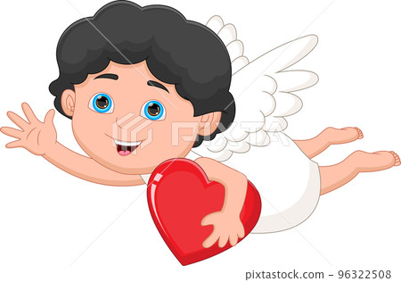 Cute cartoon cupid baby boy with love Cute cartoon cupid baby boy with love 96322508