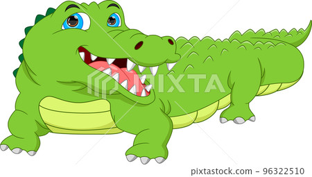 cute crocodile cartoon on white background cute crocodile cartoon on white background 96322510