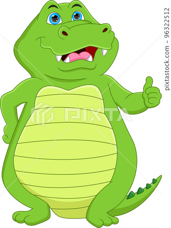 cute crocodile cartoon thumb up on white background cute crocodile cartoon thumb up on white background 96322512