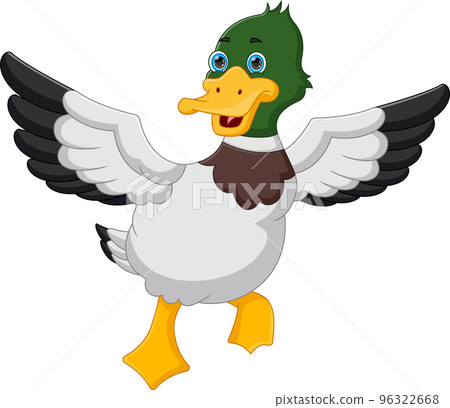 cute duck cartoon on white background 96322668
