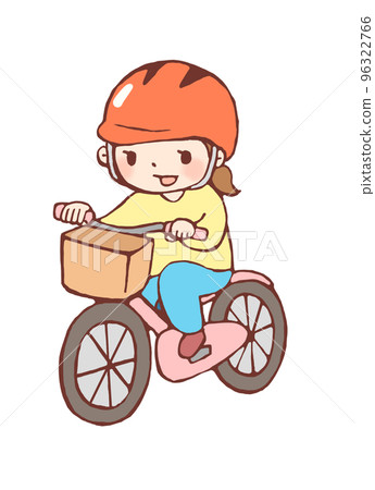 Illustration of a girl riding a bicycle 96322766