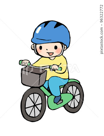 騎自行車的男孩插畫 騎自行車的男孩插畫 96322772