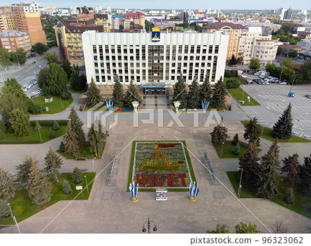 Bird eye view on Tyumen city administration.Russia Bird eye view on Tyumen city administration.Russia 96323062