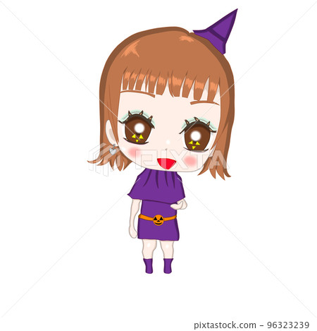 萬聖節裝扮的女孩（變形，兩個頭） 96323239
