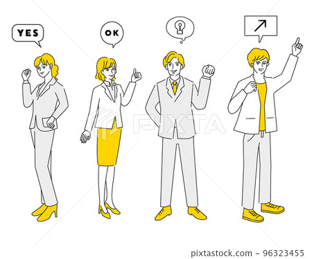 Working person OK sign, job success, workplace, job change, happy, happy, chance 96323455
