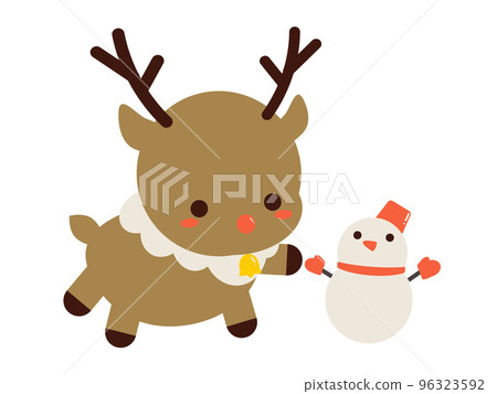 cute reindeer and snowman cute reindeer and snowman 96323592