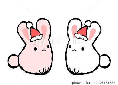 Mochifuwa rabbit set wearing Santa's hat 96323721