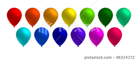realistic balloon 3d, colorful flying helium balloons bright glossy isolated vector illustration for holiday party celebration decoration. realistic balloon 3d, colorful flying helium balloons bright glossy isolated vector illustration for holiday party celebration decoration. 96324172