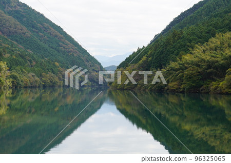 landscape reflected in the river landscape reflected in the river 96325065