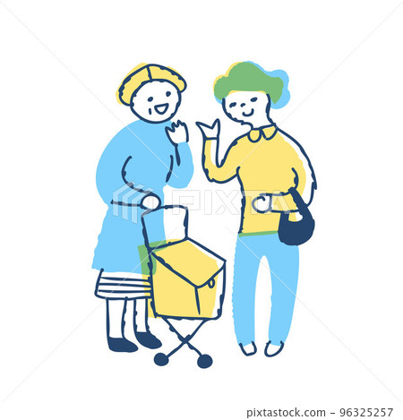 Two women talking and smiling 96325257