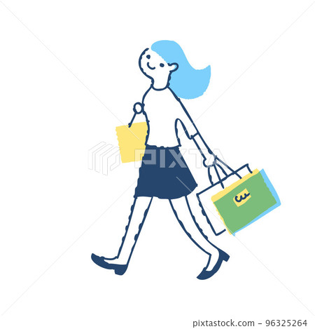 Young woman walking with shopping bags Young woman walking with shopping bags 96325264