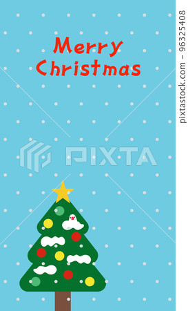 Simple white sparrow and Christmas tree light blue snow background material 9:16 Simple white sparrow and Christmas tree light blue snow background material 9:16 96325408
