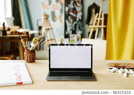 Workplace of creative designer or digital artist in studio 96325838