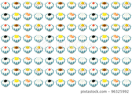 White rice & rice accompaniment pattern Hand-painted watercolor illustration food pattern textile White rice & rice accompaniment pattern Hand-painted watercolor illustration food pattern textile 96325992