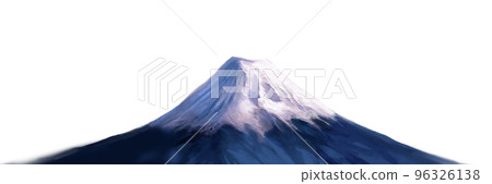 簡單而美麗的日本山水畫富士山寬尺寸插圖白色背景 96326138