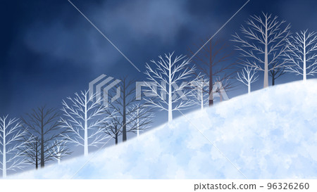 Winter snowy mountain watercolor illustration Fantastic winter scenery 96326260