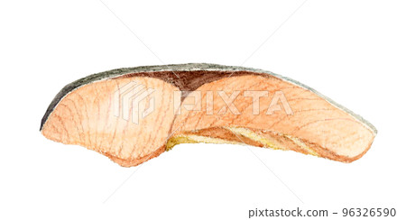 Grilled fish (salmon) Japanese hand-painted watercolor illustration material Grilled fish (salmon) Japanese hand-painted watercolor illustration material 96326590