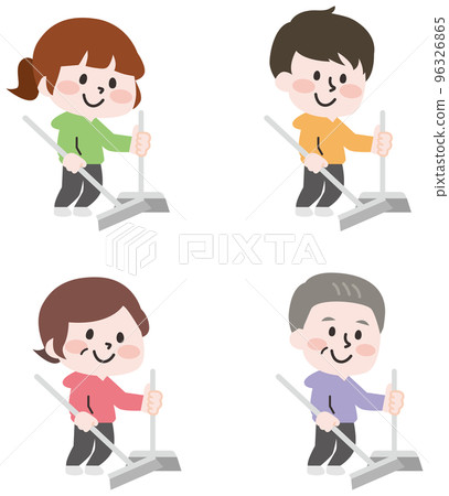 一個掃地的人的插圖集 96326865