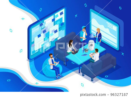 Isometric Landing page concept of Startup your project for website and mobile website. Vector illustration 96327187