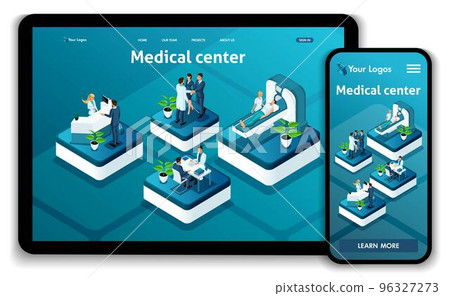 Template Website Isometric Landing page concept Medical Center.Doctor diagnosing patient in a hospital. Easy to edit and customize, adaptive Template Website Isometric Landing page concept Medical Center.Doctor diagnosing patient in a hospital. Easy to edit and customize, adaptive 96327273