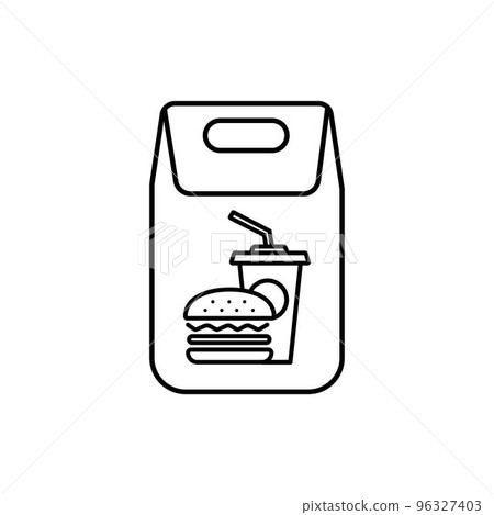 Burger bag line food delivery icon design vector image Burger bag line food delivery icon design vector image 96327403