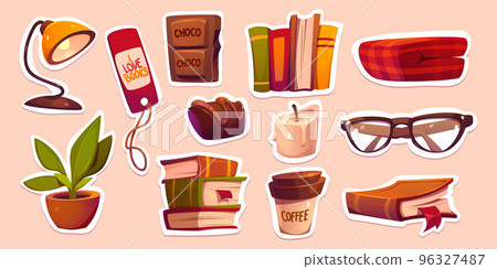 Collection of cozy leisure time stickers 96327487