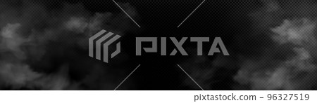 Grey clouds of smoke or fog png on transparent 96327519