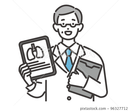 DX推廣中用電子病歷說明的醫生矢量圖素材/醫生/護士/平板電腦 DX推廣中用電子病歷說明的醫生矢量圖素材/醫生/護士/平板電腦 96327712