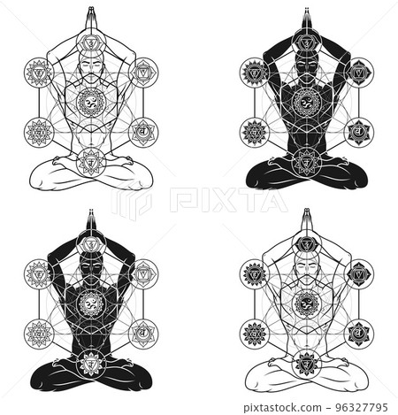 Vector design of man doing yoga 96327795