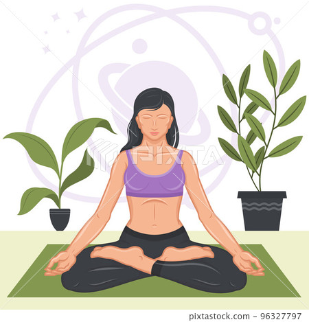 Vector design of woman doing yoga 96327797