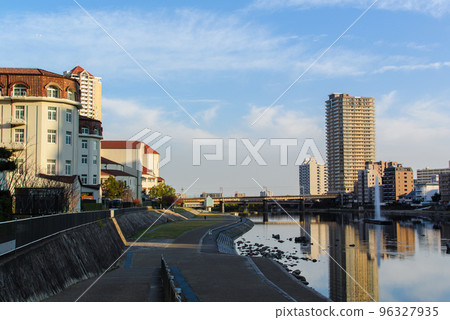 Sightseeing dam evening view Sightseeing dam evening view 96327935
