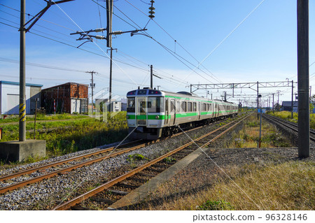 Local train (721 series train) departing from Ebe Otsu Station Local train (721 series train) departing from Ebe Otsu Station 96328146