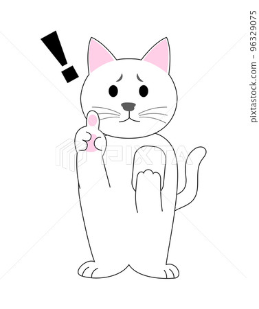 white cat pointing white cat pointing 96329075