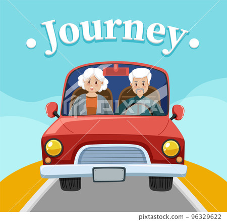 Senior couple driving car Senior couple driving car 96329622