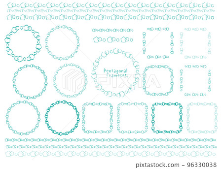 Pentagon Geometric Frame Set (Green) Pentagon Geometric Frame Set (Green) 96330038