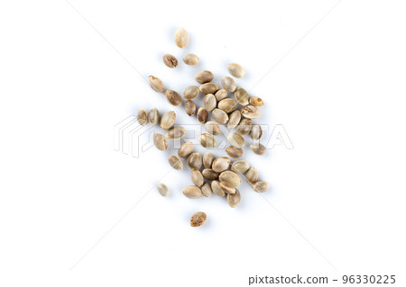 Cannabis hemp seeds pile close up macro shot isolated Cannabis hemp seeds pile close up macro shot isolated 96330225