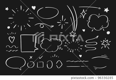 A set of elements of highlighting arrows underscores, speech bubble brush strokes, flash. Vector illustration 96330285