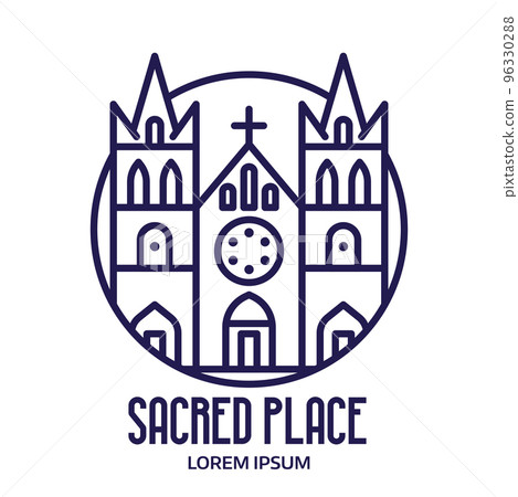 Sacred Place Logo Cathedral Circle Icon 96330288