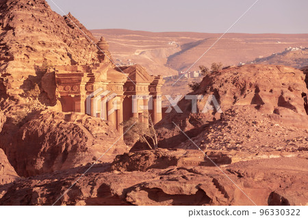 Ad Deir Monastery, Petra, Jordan at sunset 96330322