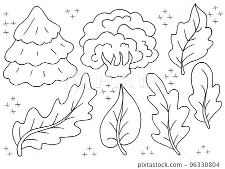 Autumn. Monochrome illustration in hand drawn style Autumn. Monochrome illustration in hand drawn style 96330804