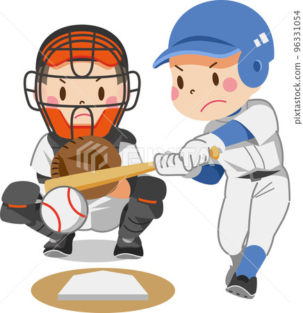 Baseball catcher helmet cartoon icon Royalty Free Vector