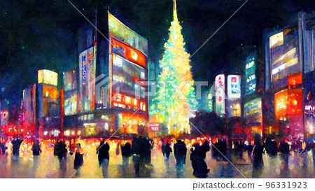 Christmas city streets 96331923