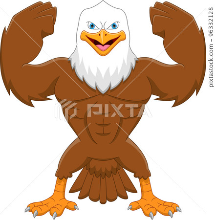 cute eagle cartoon isolated on white background 96332128