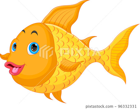 cartoon cute fish isolated on white background 96332331