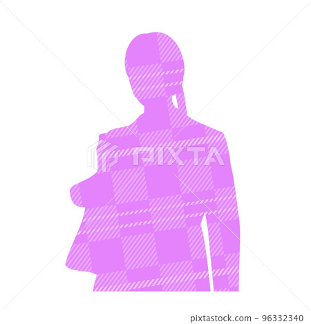 Walking business woman silhouette check pattern 96332340
