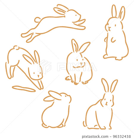 各種手繪兔子插畫集 96332438