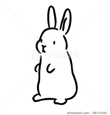 可愛的兔子手繪插畫 96332442